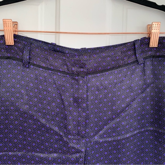 Massimo Dutti Purple Satin Trousers Geometric Pattern New Pants Size 6 - Picture 5 of 16